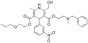 2-propoxyethyl 2-(benzyl-methyl-amino)ethyl 2-(hydroxymethyl)-6-methyl -4-(3-nitrophenyl)-1,4-dihydropyridine-3,5-dicarboxylate CAS#: 85387-23-1