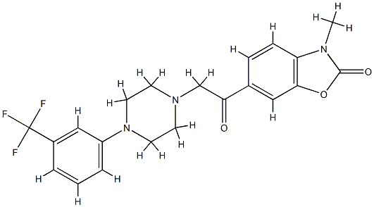 2(3H)-Benzoxalzolone, 3-methyl-6-((4-(3-(trifluoromethyl)phenyl)-1-pip erazinyl)acetyl)- CAS#: 82608-05-7
