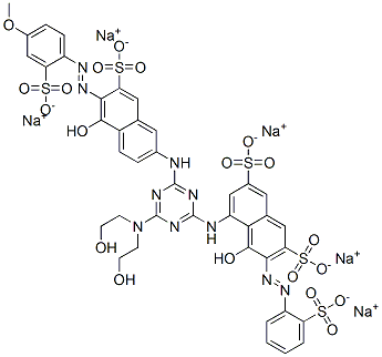 2,7-Naphthalenedisulfonic acid, 5-[[4-[bis(2-hydroxyethyl)amino]-6-[[5-hydroxy-6-[(4-methoxy-2-sulfophenyl)azo]-7-sulfo-2-naphthalenyl]amino]-1,3,5-triazin-2-yl]amino]-4-hydroxy-3-[(2-sulfophenyl)azo]-, pentasodium salt CAS#: 82457-21-4