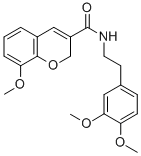 2H-1-BENZOPYRAN-3-CARBOXAMIDE, N-(2-(3,4-DIMETHOXYPHENYL)ETHYL)-8-METH OXY- CAS#: 83823-31-8