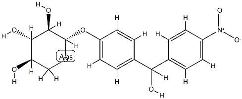 (2S,3R,4S,5R)-2-[4-[hydroxy-(4-nitrophenyl)methyl]phenoxy]oxane-3,4,5- triol CAS#: 83355-52-6