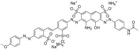 3-[[4-(acetamido)phenyl]azo]-5-amino-4-hydroxy-6-[[4-[2-[4-[(4-methoxyphenyl)azo]-2-sulphophenyl]vinyl]-3-sulphophenyl]azo]naphthalene-2,7-disulphonic acid, ammonium sodium salt CAS#: 83232-38-6