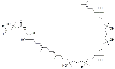 3-Hydroxy-3-methylglutaric acid hydrogen 1-(2,3,15,19,23,27,31,35-octahydroxy-3,7,11,15,19,23,27,31,35,39-decamethyl-6,10,38-tetracontatrien-1-yl) ester CAS#: 86702-31-0
