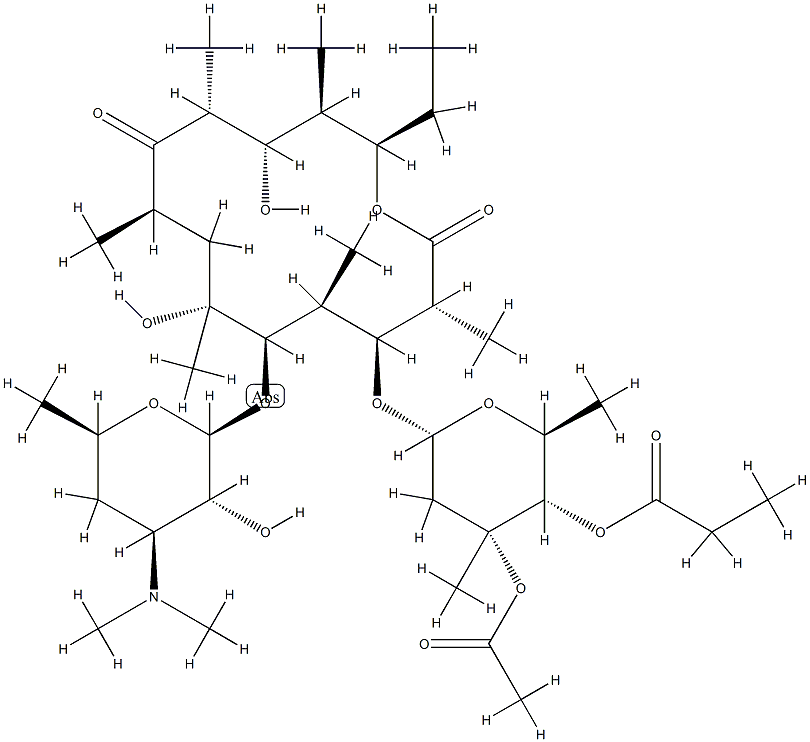 3'-O-Demethyl-3'-O-acetyl-4'-O-propanoyl-12-deoxyerythromycin CAS#: 88505-42-4