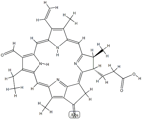 3-Phorbinepropanoic acid, 9-ethenyl-14-ethyl-13-formyl-4,8,18-trimethy l-20-oxo-, (3S,4S)- CAS#: 82040-65-1