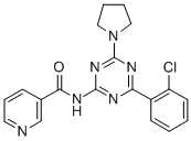 3-Pyridinecarboxamide, N-(4-(2-chlorophenyl)-6-(1-pyrrolidinyl)-1,3,5- triazin-2-yl)- CAS#: 85633-13-2