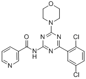 3-Pyridinecarboxamide, N-(4-(2,5-dichlorophenyl)-6-(4-morpholinyl)-1,3 ,5-triazin-2-yl)- CAS#: 85633-17-6