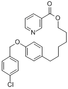 3-Pyridinecarboxylic acid, 6-(4-((4-chlorophenyl)methoxy)phenyl)hexyl ester CAS#: 83123-66-4