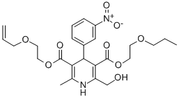 3,5-Pyridinedicarboxylic acid, 1,4-dihydro-2-(hydroxymethyl)-6-methyl- 4-(3-nitrophenyl)-, 5-(2-(2-propenyloxy)ethyl) 3-(2-propoxyethyl) este r CAS#: 85387-16-2