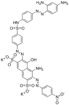 4-amino-6-[[4-[[[4-[(2,4-diaminophenyl)azo]phenyl]amino]sulphonyl]phenyl]azo]-5-hydroxy-3-[(4-nitrophenyl)azo]naphthalene-2,7-disulphonic acid, potassium salt CAS#: 85223-29-6