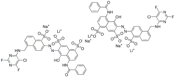 4-(benzoylamino)-6-[[5-[[(5-chloro-2,6-difluoro-4-pyrimidinyl)amino]methyl]-1-sulpho-2-naphthyl]azo]-5-hydroxynaphthalene-1,7-disulphonic acid, lithium sodium salt CAS#: 83400-11-7