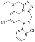 4H-(1,2,4)Triazolo(4,3-a)(1,4)benzodiazepine, 8-chloro-6-(2-chlorophen yl)-1-((ethylthio)methyl)- CAS#: 85683-65-4