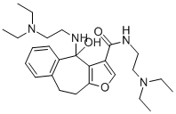 4H-Benzo(4,5)cyclohepta(1,2-b)furan-3-carboxamide, N-(2-(diethylamino) ethyl)-4-((2-(diethylamino)ethyl)amino)-9,10-dihydro-4-hydroxy- CAS#: 83494-70-6
