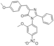 4H-Imidazol-4-one, 3,5-dihydro-3-(2-methoxy-4-nitrophenyl)-5-((4-metho xyphenyl)methylene)-2-phenyl- CAS#: 83495-05-0