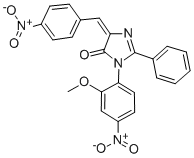 4H-Imidazol-4-one, 3,5-dihydro-3-(2-methoxy-4-nitrophenyl)-5-((4-nitro phenyl)methylene)-2-phenyl- CAS#: 83495-06-1