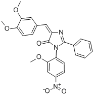 4H-Imidazol-4-one, 3,5-dihydro-5-((3,4-dimethoxyphenyl)methylene)-3-(2 -methoxy-4-nitrophenyl)-2-phenyl- CAS#: 83495-07-2