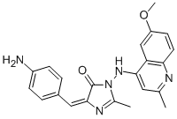 4H-Imidazol-4-one, 3,5-dihydro-5-((4-aminophenyl)methylene)-3-((6-meth oxy-2-methyl-4-quinolinyl)amino)-2-methyl- CAS#: 85998-79-4