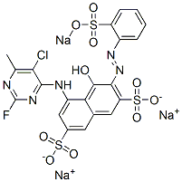 5-(5-Chloro-2-fluoro-6-methylpyrimidin-4-ylamino)-4-hydroxy-3-(o-sodiosulfophenylazo)-2,7-naphthalenedisulfonic acid disodium salt CAS#: 84260-79-7