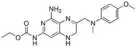 (5-Amino-1,2-dihydro-3-(((4-methoxyphenyl)methylamino)methyl)pyrido (- 3,4-b)pyrazin-7-yl)-, carbamic acid, ethyl ester CAS#: 82585-90-8