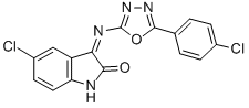 5-Chloro-3-(5-(p-chlorophenyl)-1,3,4-oxadiazol-2-ylimino)-2-indolinone CAS#: 84640-87-9