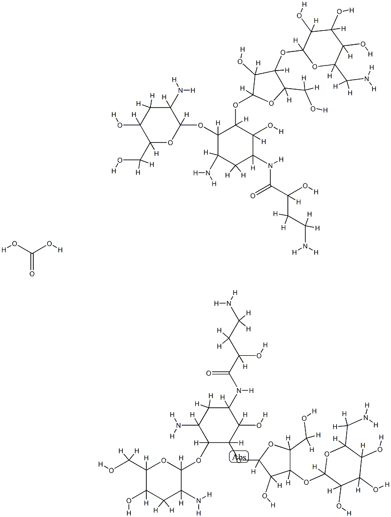 5-(O-(3-O-(6-amino-6-deoxy-beta-idopyranosyl)-beta-ribofuranosyl)-1-N-4-amino-2-hydroxybutanoyl)-3'-deoxyparomamine CAS#: 81166-12-3