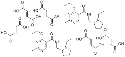 5-Pyrimidinecarboxamide, 4-ethoxy-N-((1-ethyl-2-pyrrolidinyl)methyl)-2 -methyl-, fumarate (2:5), (R)-(+)- CAS#: 84413-97-8