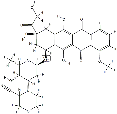 5,12-Naphthacenedione, 10-3-(3-cyano-4-morpholinyl)-2,3,6-trideoxy-.alpha.-L-lyxo-hexopyranosyloxy-7,8,9,10-tetrahydro-6,8,11-trihydroxy-8-(hydroxyacetyl)-1-methoxy- CAS#: 88254-07-3