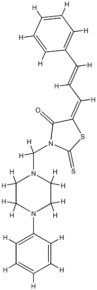 (5E)-5-cinnamylidene-3-[(4-phenylpiperazin-1-yl)methyl]-2-sulfanyliden e-thiazolidin-4-one CAS#: 86650-19-3