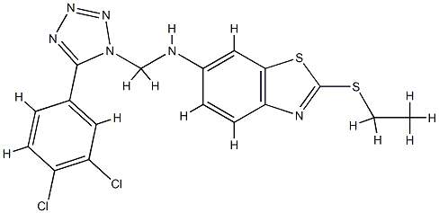 6-BENZOTHIAZOLAMINE, N-((5-(3,4-DICHLOROPHENYL)-1H-TETRAZOL-1-YL)METHY L)-2-(ETHY CAS#: 82746-90-5
