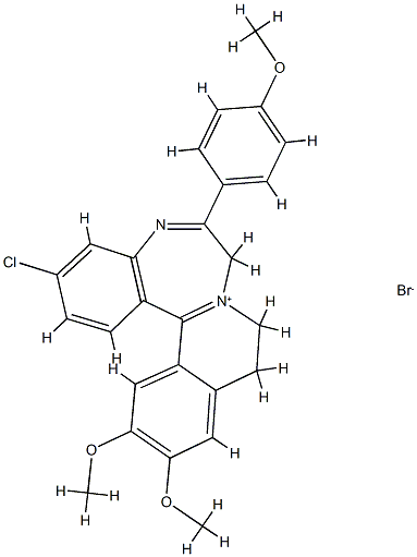 7H-ISOQUINO(2,1-d)(1,4)BENZODIAZEPIN-8-IUM, 9,10-DIHYDRO-3-CHLORO-12,1 3-DIMETHOX CAS#: 82802-97-9