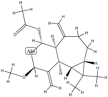 (2S,4aα,7aβ,8aβ,8bα)-Decahydro-2β-methoxy-8,8-dimethyl-1,5-bis(methylene)-2H-cyclopropa[3,4]cyclohepta[1,2-c]pyran-4α-ol acetate CAS#: 80482-85-5