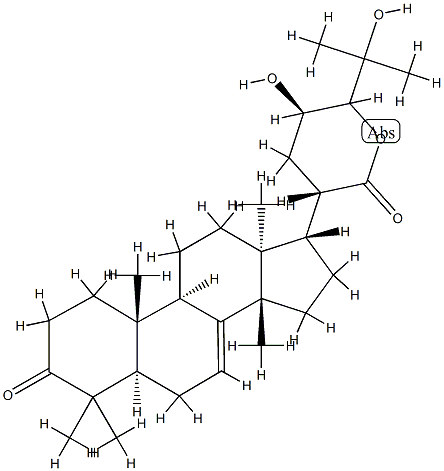 (13α,14β,17α,20S,23R)-23,24,25-Trihydroxy-3-oxolanost-7-en-21-oic acid δ-lactone CAS#: 81134-50-1