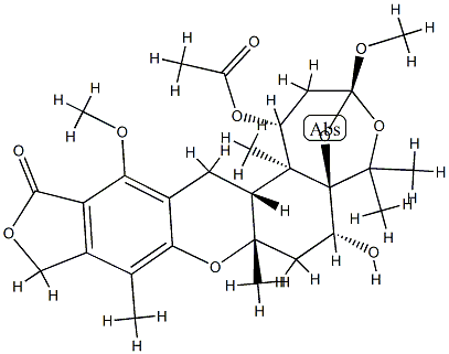 (1R)-1α-Acetyloxy-1,2,3,6,7,7a,10,14,14aβ,14b-decahydro-6α-hydroxy-3,13-dimethoxy-5,5,7aβ,9,14bα-pentamethyl-12H-3β,5aβ-epoxy-5H-furo[3,4-i]oxepino[4,3-a]xanthen-12-one CAS#: 81543-04-6
