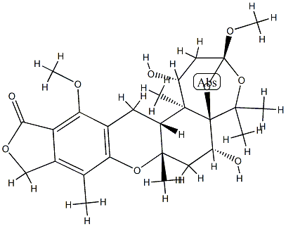 [1R,(-)]-1,2,3,6,7,7a,10,14,14aβ,14b-Decahydro-1α,6α-dihydroxy-3,13-dimethoxy-5,5,7aβ,9,14bα-pentamethyl-12H-3β,5aβ-epoxy-5H-furo[3,4-i]oxepino[4,3-a]xanthene-12-one CAS#: 81543-06-8