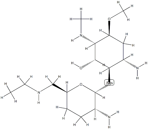 4-Amino-3-O-[2-amino-2,3,4,6-tetradeoxy-6-(ethylamino)-α-D-erythro-hexopyranosyl]-1,4,5-trideoxy-6-O-methyl-1-(methylamino)-L-chiro-inositol CAS#: 83728-94-3