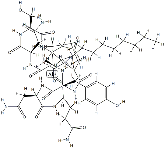 Cyclo[D-Tyr-D-Asp(NH2)-L-Glu(NH2)-L-Pro-D-Asp(NH2)-L-Ser-3-decyl-βAla-L-Asp(NH2)-] CAS#: 83776-99-2