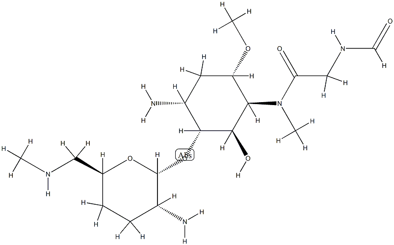 2-Amino-1-O-[2-amino-2,3,4,6-tetradeoxy-6-(methylamino)-α-D-erythro-hexopyranosyl]-2,3,5-trideoxy-5-[[(formylamino)acetyl]methylamino]-4-O-methyl-D-allo-inositol CAS#: 83780-76-1