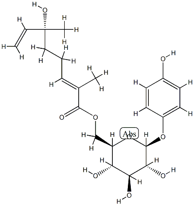 4-Hydroxyphenyl β-D-glucopyranoside 6-[(R,E)-6-hydroxy-2,6-dimethyl-2,7-octadienoate] CAS#: 83905-61-7