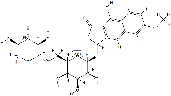 1,3-Dihydro-4-hydroxy-7-methoxy-3-oxonaphtho[2,3-c]furan-1-yl 6-O-β-D-xylopyranosyl-β-D-glucopyranoside CAS#: 86160-75-0