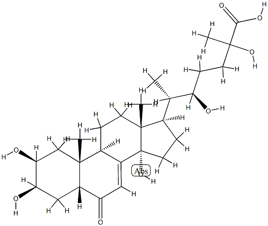 (22R)-2β,3β,14,22,25-Pentahydroxy-6-oxo-5β-cholest-7-en-26-oic acid CAS#: 86583-57-5