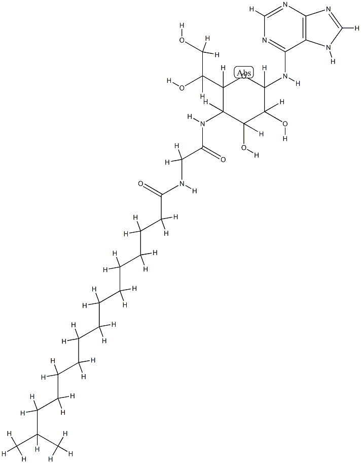 N-(1H-Purin-6-yl)-4-[[[(14-methyl-1-oxopentadecyl)amino]acetyl]amino]-4-deoxy-β-L-glycero-L-manno-heptopyranosylamine CAS#: 87099-85-2