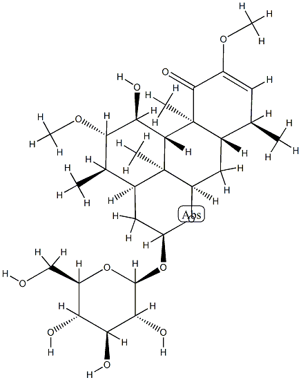 16α-(β-D-Glucopyranosyloxy)-11α-hydroxy-2,12β-dimethoxypicras-2-en-1-one CAS#: 89200-04-4