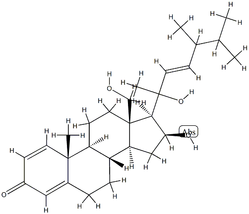 (20ξ,22E,24ξ)-16β,18,20-Trihydroxy-1,4,22-ergostatrien-3-one CAS#: 89837-95-6