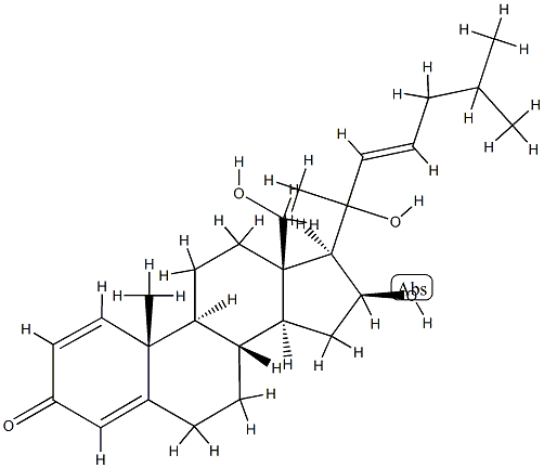 (20ξ,22E)-16β,18,20-Trihydroxy-1,4,22-cholestatrien-3-one CAS#: 89837-96-7