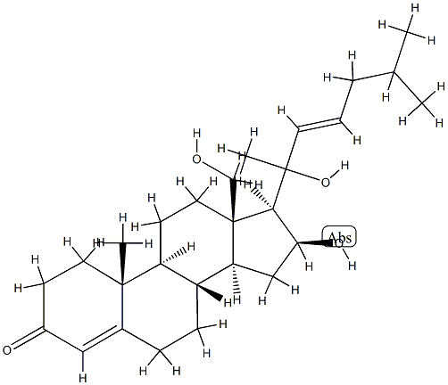 (20ξ,22E)-16β,18,20-Trihydroxy-4,22-cholestadien-3-one CAS#: 89837-98-9