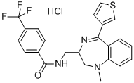Benzamide, N-((2,3-dihydro-1-methyl-5-(3-thienyl)-1H-1,4-benzodiazepin -2-yl)methyl)-4-(trifluoromethyl)-, monohydrochloride CAS#: 84671-45-4