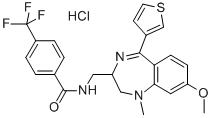 Benzamide, N-((2,3-dihydro-8-methoxy-1-methyl-5-(3-thienyl)-1H-1,4-ben zodiazepin-2-yl)methyl)-4-(trifluoromethyl)-, monohydrochloride CAS#: 84671-54-5
