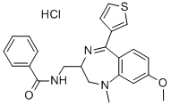 Benzamide, N-((2,3-dihydro-8-methoxy-1-methyl-5-(3-thienyl)-1H-1,4-ben zodiazepin-2-yl)methyl)-, monohydrochloride CAS#: 84671-43-2