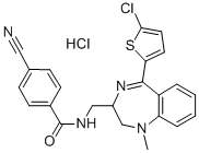 Benzamide, N-((5-(5-chloro-2-thienyl)-2,3-dihydro-1-methyl-1H-1,4-benz odiazepin-2-yl)methyl)-4-cyano-, monohydrochloride CAS#: 84671-58-9