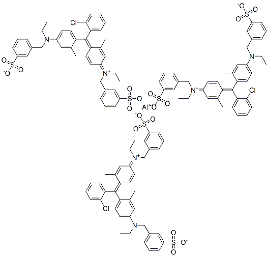 Benzenemethanaminium, N-[4-[(2-chlorophenyl)[4-[ethyl[(3-sulfophenyl)methyl]amino]-2-methylphenyl]methylene]-3-methyl-2,5-cyclohexadien-1-ylidene]-N-ethyl-3-sulfo-, hydroxide, inner salt, aluminum salt CAS#: 84473-90-5